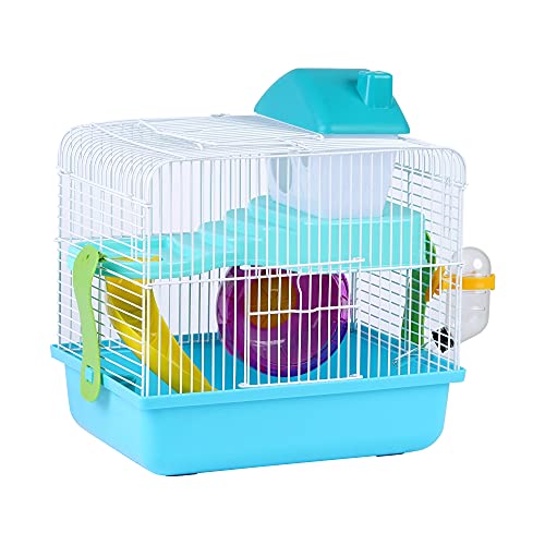 Roborowski Hamsterkäfig für Hamster, 30,1 x 22,2 x 28,9 cm, kleine Hamster-Tränke, Futterstation (S095) von SMELL & SMILE