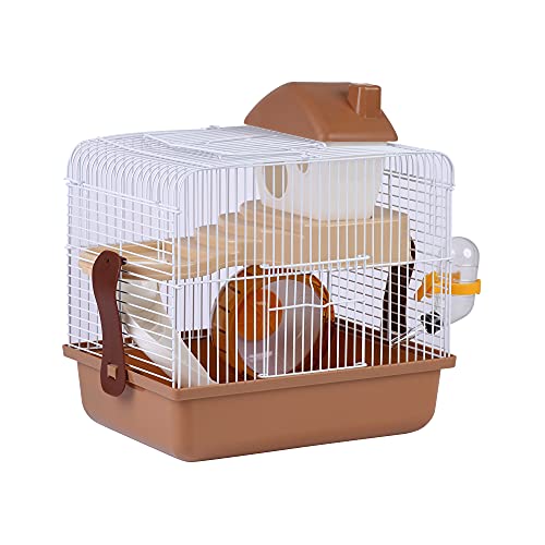 Roborowski Hamsterkäfig für Hamster, 30,1 x 22,2 x 28,9 cm, kleine Hamstertränke, Futternapf (S097) von SMELL & SMILE
