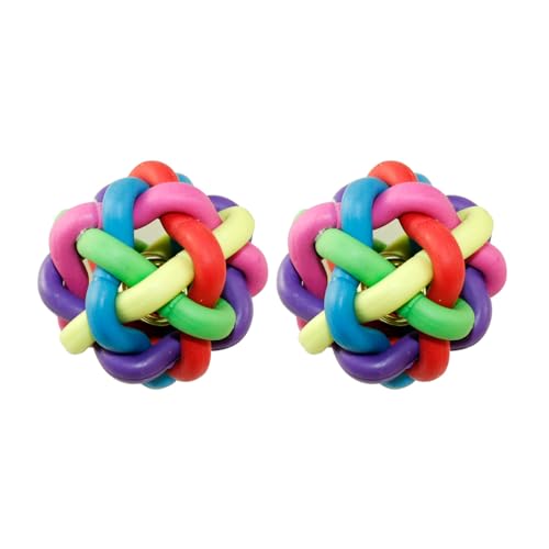 SMELL & SMILE 2 Stück Kauspielzeug für Hunde, Kauball, Haustier mit Glocke, interaktives Spielzeug, robust (6,5 cm) von SMELL & SMILE