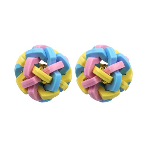 SMELL & SMILE 2 Stück Kauspielzeug für Hunde, Kauball, Haustier mit Glocke, robustes interaktives Spielzeug (6 cm) von SMELL & SMILE