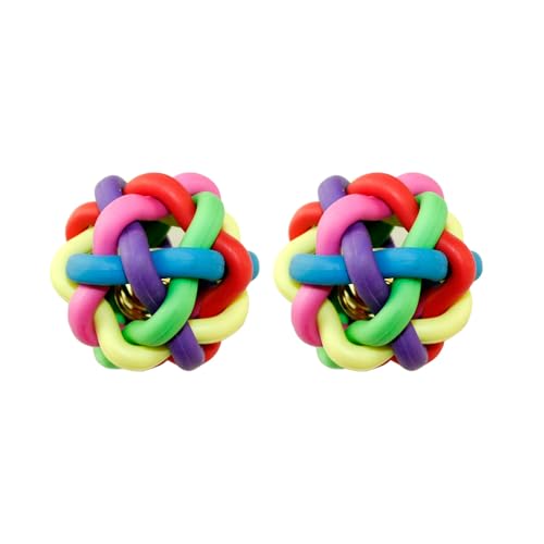 SMELL & SMILE 2 Stück Kauspielzeug für Hunde, Kauspielzeug für Haustiere, mit Glocke, interaktives Spielzeug, robust (5,5 cm) von SMELL & SMILE