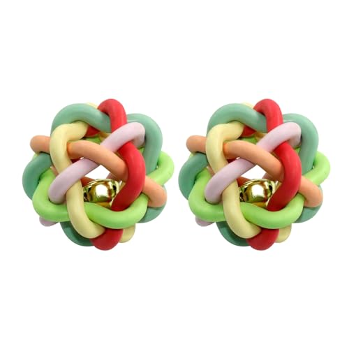 SMELL & SMILE 2 Stück Kauspielzeug für Hunde, Kauspielzeug für Haustiere, mit Glocke, robustes interaktives Spielzeug (11 cm) von SMELL & SMILE
