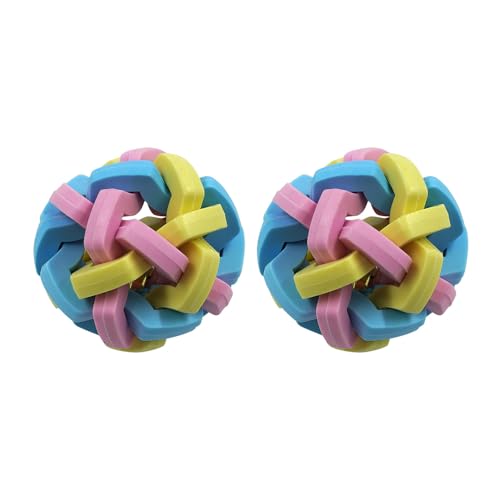 SMELL & SMILE 2 Stück Kauspielzeug für Hunde, Kauspielzeug für Haustiere, mit Glocke, robustes interaktives Spielzeug (7,5 cm) von SMELL & SMILE
