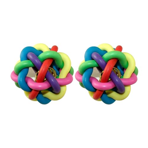 SMELL & SMILE 2 x Kauspielzeug für Hunde, Kauspielzeug für Haustiere, mit Glocke, interaktives Spielzeug, robust (8,5 cm) von SMELL & SMILE