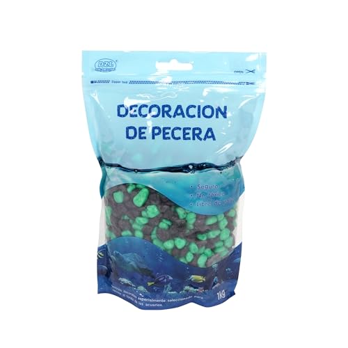 SMELL & SMILE Aquarienkies, Naturstein, dekorativ, für Süß- und Meerwasseraquarien, natürliches Substrat für Hintergrunddekoration, 1 kg (Schwarz / Grün, 6-8 mm) von SMELL & SMILE