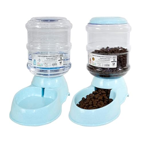 Spender für Katzen und Hunde, 3,5 l, 2 Stück, Wasserspender für Haustiere, Tränke und Futternapf, Futter- und Wasserspender (blau) Spender für Katzen und Hunde, 3,5 l, 2 Stück, Wasserspender für Haustiere, Tränke und Futternapf, Futter- und Wasserspender (blau) von SMELL & SMILE