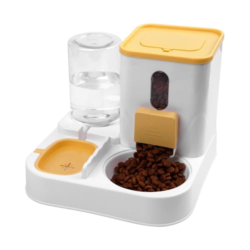 Spenderset für Katzen und Hunde, Wasserspender für Haustiere, Tränke und Futternapf, Futter- und Wasserspender, 2 Stück (KIT3473 Amari) von SMELL & SMILE