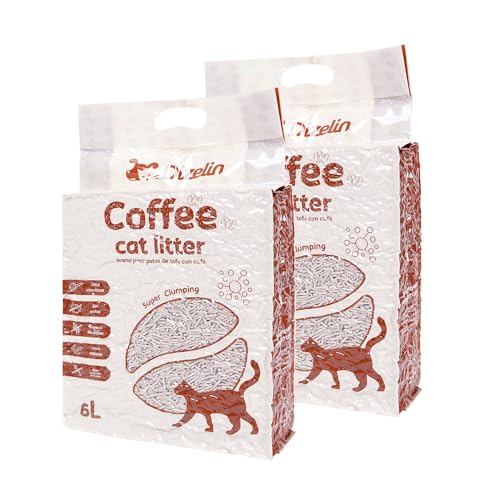 Tofu Katzenstreu, umweltfreundlich, pflanzlich, natürlich, Bindemittel (Coffee-12 l) von SMELL & SMILE
