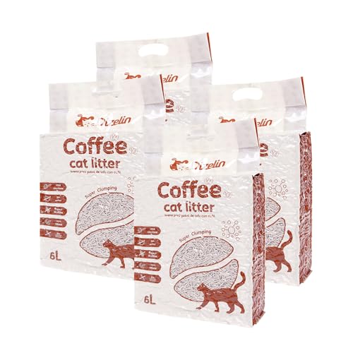 Tofu Katzenstreu, umweltfreundlich, pflanzlich, natürlich, Bindemittel (Coffee-24 l) von SMELL & SMILE