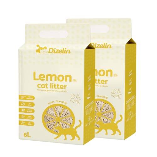 Tofu Katzenstreu, umweltfreundlich, pflanzlich, natürlich, Bindemittel (Lemon 12 l) von SMELL & SMILE