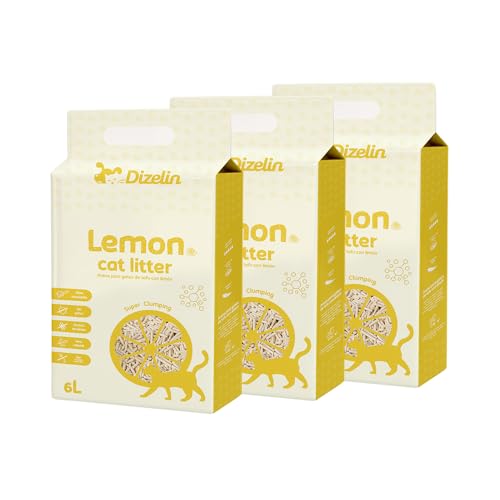 Tofu Katzenstreu, umweltfreundlich, pflanzlich, natürlich, Bindemittel (Lemon 18 l) von SMELL & SMILE