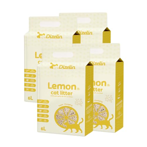 Tofu Katzenstreu, umweltfreundlich, pflanzlich, natürlich, Bindemittel (Lemon 24 l) von SMELL & SMILE