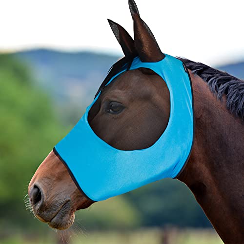SMFUSMFU Pferde Fliegenmaske Pferdebedarf Fliegenmasken für Pferde mit Ohren Weiches feines Netz mit UV-Schutz Lycra Fliegenmasken für Pferde mit atmungsaktivem und dehnbarem Stoff Einheitsgröße von SMFUSMFU