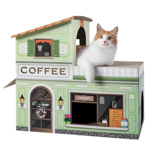 SMILE PAWS Katzenbetten für Indoor-Katzen, Papp-Katzenhaus mit Kratzern, Café, große stabile Katzenmöbel, Höhlenzelt, einfach zu montieren, Haustierspielzeug, Zubehör, Stoffe, Hase, Kleintiere SMILE PAWS Katzenbetten für Indoor-Katzen, Papp-Katzenhaus mit Kratzern, Café, große stabile Katzenmöbel, Höhlenzelt, einfach zu montieren, Haustierspielzeug, Zubehör, Stoffe, Hase, Kleintiere von SMILE PAWS