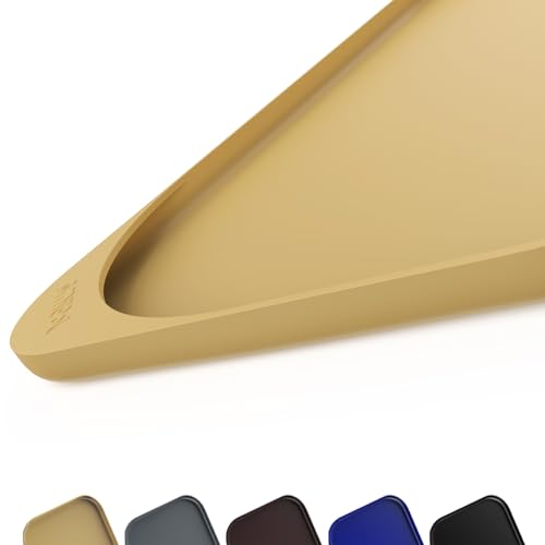 SMILOOL Silikon Haustier Futtermatte mit erhöhtem Rand & Rückstandssammlung Tasche für Futter und Wasser, Hundenapf-Matten, Katzennäpfe Platzset mit hohem Rand für Boden, wasserdicht, 19 x 12 x 0,7 von SMILOOL
