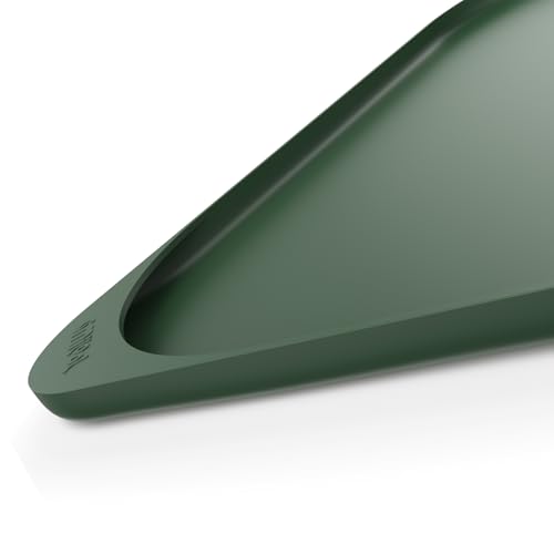 SMILOOL Silikon Haustier Futtermatte mit erhöhtem Rand & Rückstandssammlung Tasche für Futter und Wasser, Hundenapf-Matten, Katzennäpfe Tischset mit hohem Rand für Boden, wasserdicht, 19 x 12 x 0,7 cm von SMILOOL