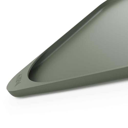 SMILOOL Silikon Haustier Futtermatte mit erhöhtem Rand & Rückstandssammlung Tasche für Futter und Wasser, Hundenapfmatten, Katzennäpfe Platzset mit hohem Rand für Boden wasserdicht, 22 x 14 x 0,8 von SMILOOL
