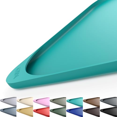 SMILOOL Silikon Haustier Futtermatte mit erhöhtem Rand & Rückstandssammlung Tasche für Futter und Wasser, Hundenapfmatten, Katzennäpfe Tischset mit hohem Rand für Boden wasserdicht, 24 x 16 x 0,8 von SMILOOL