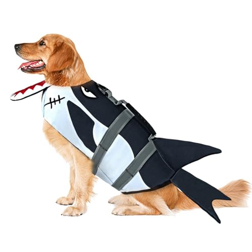 SMONT Verstellbare Hundeschwimmweste für kleine, mittelgroße und große Hunde, Ripstop-Schwimmweste mit reflektierendem und langlebigem Rettungsgriff, für Schwimmen, Strand, Bootfahren von SMONT