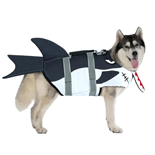 SMONT Verstellbare Hundeschwimmweste für kleine, mittelgroße und große Hunde, Ripstop-Schwimmweste mit reflektierendem und langlebigem Rettungsgriff, für Schwimmen, Strand, Bootfahren von SMONT