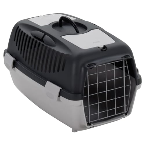 Pet Supplies Haustier-Transportbox Grau und Schwarz 55x36x35cm PP Tiere & Haustierbedarf von SMTSEC