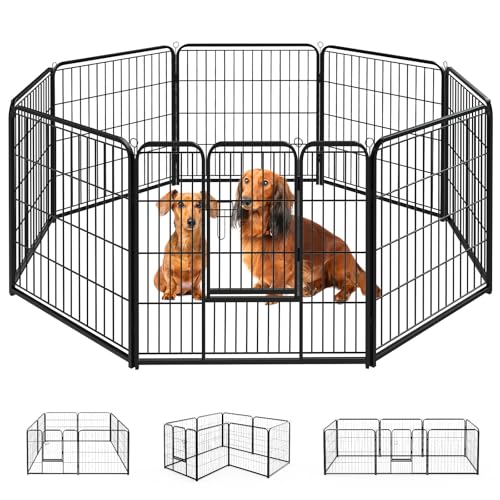 SMUG Robustes Eisen-Hunde-Laufgitter – 8 Paneele, 81,3 cm, langlebiger, rostbeständiger Haustierzaun für den Innen- und Außenbereich, sicherer und geräumiger Haustier-Spielbereich für Hunde, Welpen SMUG Robustes Eisen-Hunde-Laufgitter – 8 Paneele, 81,3 cm, langlebiger, rostbeständiger Haustierzaun für den Innen- und Außenbereich, sicherer und geräumiger Haustier-Spielbereich für Hunde, Welpen von SMUG