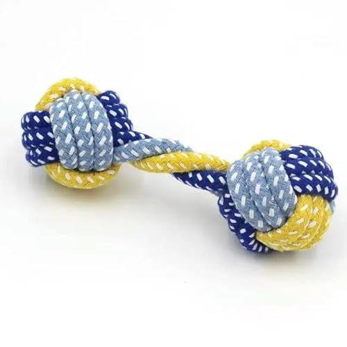SMYTJSYC Langlebiges, geflochtenes Hundespielzeug mit Knotenseilball und Baumwollseil-Hantel für Zahnreinigung und Kauen, D 19 x 8 cm SMYTJSYC Langlebiges, geflochtenes Hundespielzeug mit Knotenseilball und Baumwollseil-Hantel für Zahnreinigung und Kauen, D 19 x 8 cm von SMYTJSYC