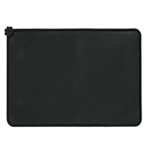 Wasserdichte Haustiermatte aus Silikon für Hunde und Katzen, Futternapf, Trinkmatte, Platzdeckchen, Schwarz Wasserdichte Haustiermatte aus Silikon für Hunde und Katzen, Futternapf, Trinkmatte, Platzdeckchen, Schwarz von SMYTJSYC