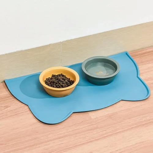 Wasserdichte Haustiermatte aus Silikon für Hunde und Katzen, Haustiernapf, Trinkmatte, Platzdeckchen, blaue Katze Wasserdichte Haustiermatte aus Silikon für Hunde und Katzen, Haustiernapf, Trinkmatte, Platzdeckchen, blaue Katze von SMYTJSYC