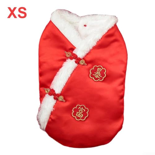 SMZhomeone Haustierkostüm für Hunde, Wintertuch, Happy New Year Qipao Kostüm, Katzenkleid, chinesisches Neujahr, Haustierkostüm für Familienfeiern, Hochzeiten und Feiertagsveranstaltungen (B) von SMZhomeone