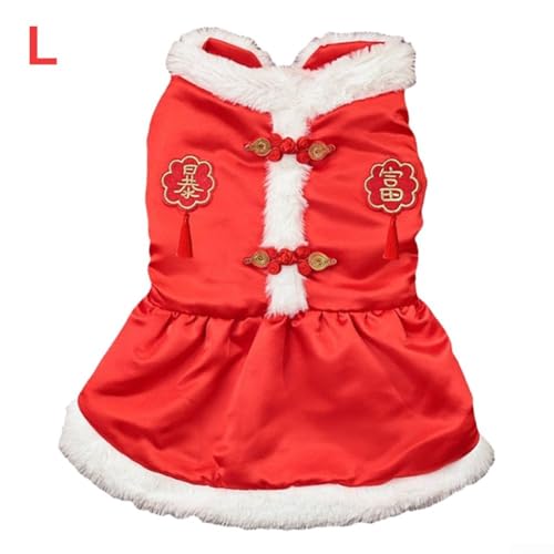 SMZhomeone Haustierkostüm für Hunde, Wintertuch, Happy New Year Qipao Kostüm, Katzenkleid, chinesisches Neujahr, Haustierkostüm für Familienfeiern, Hochzeiten und Feiertagsveranstaltungen (H) von SMZhomeone