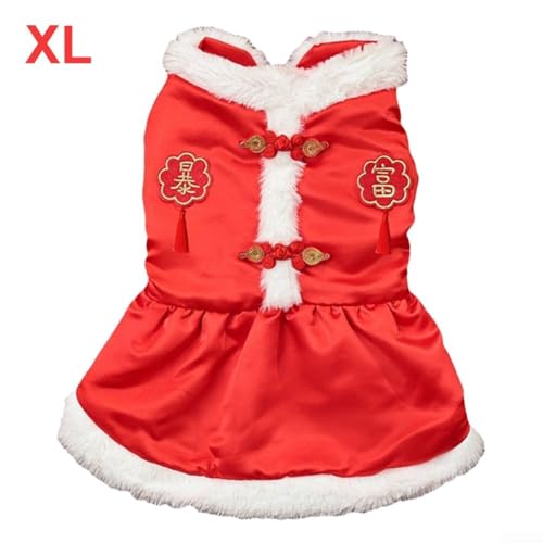 SMZhomeone Haustierkostüm für Hunde, Wintertuch, Happy New Year Qipao Kostüm, Katzenkleid, chinesisches Neujahr, Haustierkostüm für Familienfeiern, Hochzeiten und Feiertagsveranstaltungen (J) von SMZhomeone