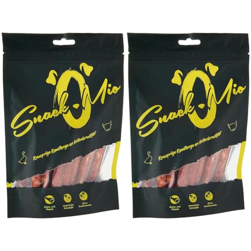 SnackOMio Knusprige Kaustange an Entenbrustfilet Premium Kausnack für Hunde, 200 g, 2er Pack (1 x 0.2 kilograms) von SNACKOMIO