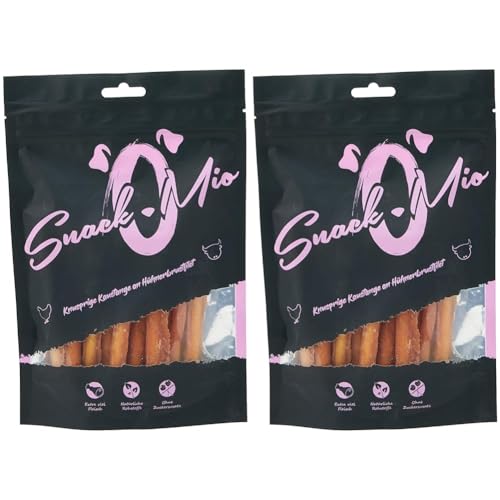 SnackOMio Knusprige Kaustange an Hühnerbrustfilet Premium Kausnack für Hunde, 200 g, 2er Pack (1 x 0.2 kilograms) von SNACKOMIO