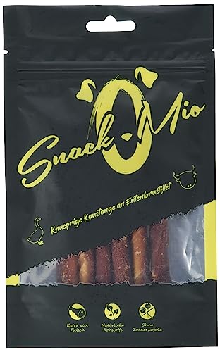 SnackOMio – Premium Hundesnack – Knusprige Kaustange an Entenbrustfilet, getreidefrei, 1er Pack (1 x 70g) von SNACKOMIO