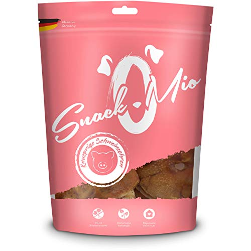 SnackOMio – Premium Hundesnack – knusprige Schweineohren, getreidefrei, 1er Pack (1 x 250g) von SNACKOMIO