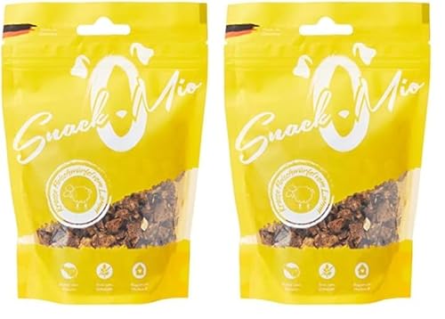 SnackOMio – Premium Hundesnack – krosse Fleischwürfel vom Lamm, getreidefrei, 2er Pack (1 x 125 g) von SNACKOMIO