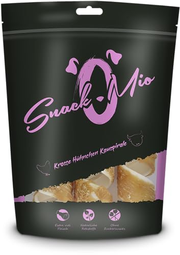 SnackOMio - Premium Kausnack für Hunde - Krosse Hühnchen Kauspirale, 110g, 1er Pack (1 x 0,11kg) von SNACKOMIO