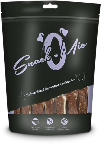 SnackOMio - Premium Kausnack für Hunde - Schmackhafte Kaninchen Kauknochen, 120g, (1 x 0,12kg) von SNACKOMIO