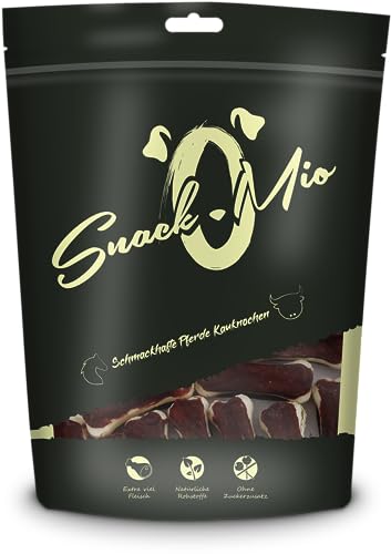 SnackOMio - Premium Kausnack für Hunde - Schmackhafte Pferde Kauknochen, 120g, (1 x 0,12kg) von SNACKOMIO