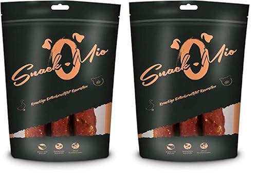 SnackOMio knackige Entenbrustfilet Kaurolle 3er Premium Kausnack für Hunde, 150 g, 2er Pack (1 x 0.15 kilograms) von SNACKOMIO