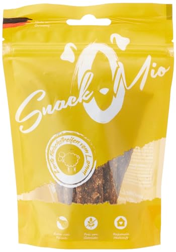 SnackOMio – Premium Hundesnack – zarte Fleischstreifen vom Lamm, getreidefrei, 1er Pack (1 x 125g) von SNACKOMIO