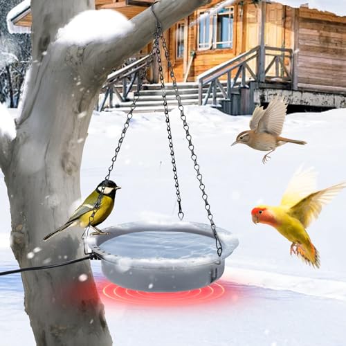 SNMUMU Beheizte Vogeltränke für draußen, hängende beheizte Vogeltränke für den Winter im Freien, 75W Vogeltränke Frostschutz Wetterfest & Rostbeständig für Außen Garten Hof Terrasse SNMUMU Beheizte Vogeltränke für draußen, hängende beheizte Vogeltränke für den Winter im Freien, 75W Vogeltränke Frostschutz Wetterfest & Rostbeständig für Außen Garten Hof Terrasse von SNMUMU