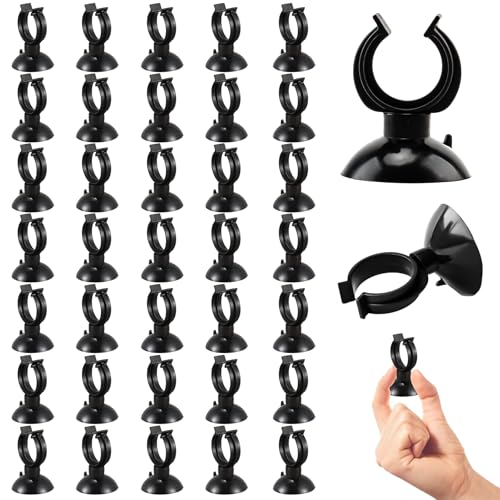 SNONESIY 40 Stück Aquarium Heizer Saugnäpfe,Aquarium Saugnapf Standard Heizstabhalter Klammern,Teiler Aquarium Saugnapf,Saugnapf Aquarium,Aquarium Saugnapf,Geeignet für Aquarium(Schwarz) von SNONESIY