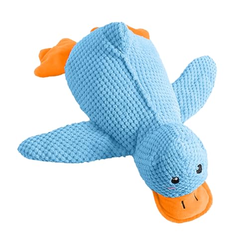 SNONESIY Anti Stress Ente Hund Pfotenstern Anti Stress Ente Hundespielzeug Antistressente für Hunde Quietschendes, Interaktives Kauspielzeug für Kleine Hunde Und Welpen 19 * 25CM(Blau) von SNONESIY