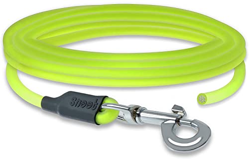 10m Schleppleine Hunde, Wasserfeste Hundeleine Rundleine mit Handschlaufe, Robuste Freilauf-Trainingsleine Neon-Gelb, bis 35kg von SNOOT