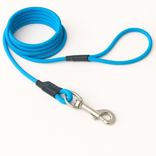 5m Schleppleine Hunde, Wasserfeste Hundeleine Rundleine mit Handschlaufe, Robuste Freilauf-Trainingsleine Cyan-Blau, bis 35kg von SNOOT