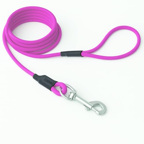 5m Schleppleine Hunde, Wasserfeste Hundeleine Rundleine mit Handschlaufe, Robuste Freilauf-Trainingsleine pink, bis 35kg von SNOOT