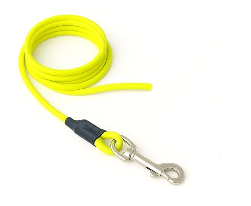 5m Schleppleine Hunde, Wasserfeste Hundeleine Rundleine ohne Schlaufe, Sichere Freilauf-Trainingsleine Neon-Gelb, bis 35kg von SNOOT