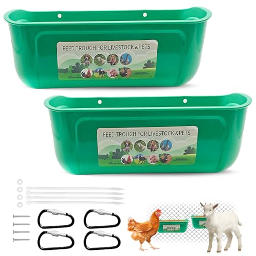 2 Stück Hühner-Wasserspender, hängende Hühnerzaun-Futterstation für Enten aus Kunststoff, Geflügel-Futterspender mit Clips, Werkzeug für Stall, Bauernhof, Scheune von SNSYGN